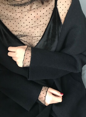 晚时光秒杀一款百搭的黑色点点打底网纱