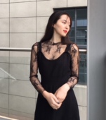 晚时光 可穿棕色裙子 黑色针织吊带裙一年四季 秒杀 超显瘦