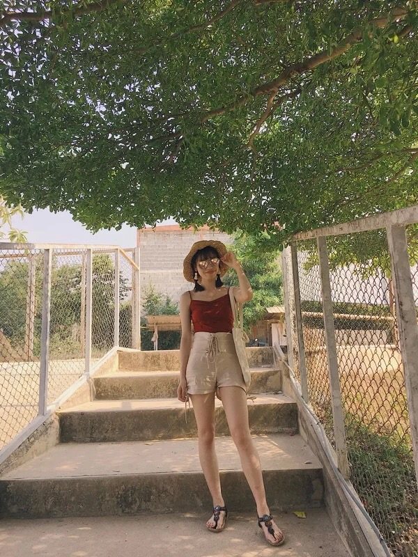 晚时光夏同款吊带定制款豆沙粉吊带定制花生色吊带图片