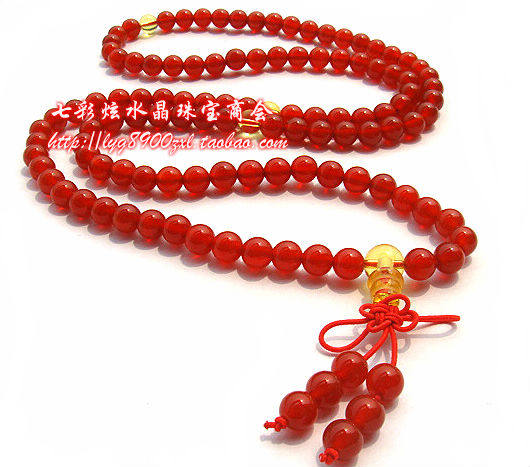包邮招财红玛瑙108佛珠手链念珠佛珠手串情侣生日礼物包邮本命年
