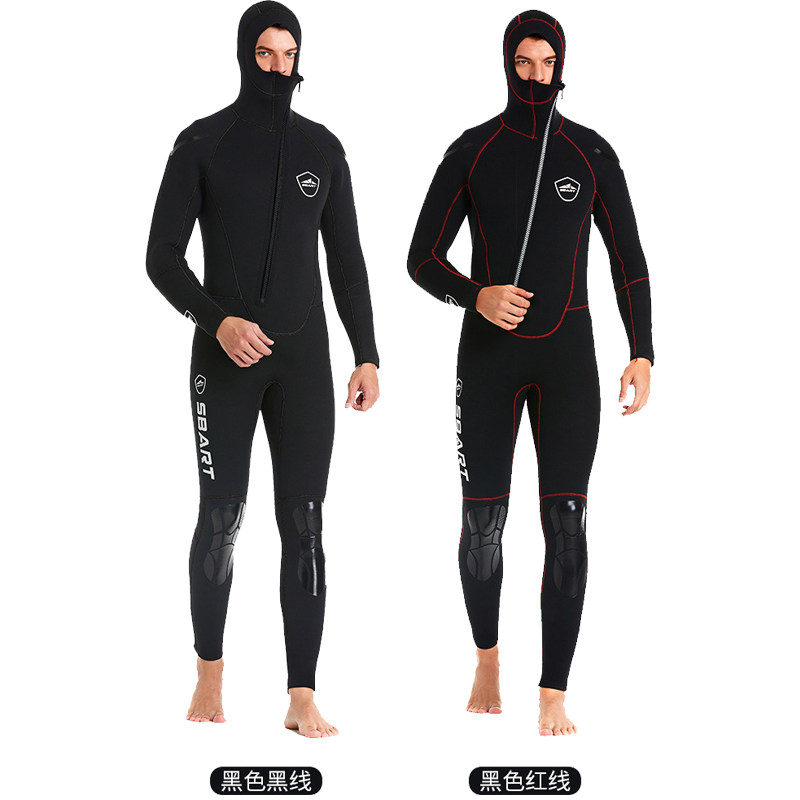 大码5MM潜水衣男款深潜防寒保暖潜水服冬泳冲浪渔猎服加厚2件套装