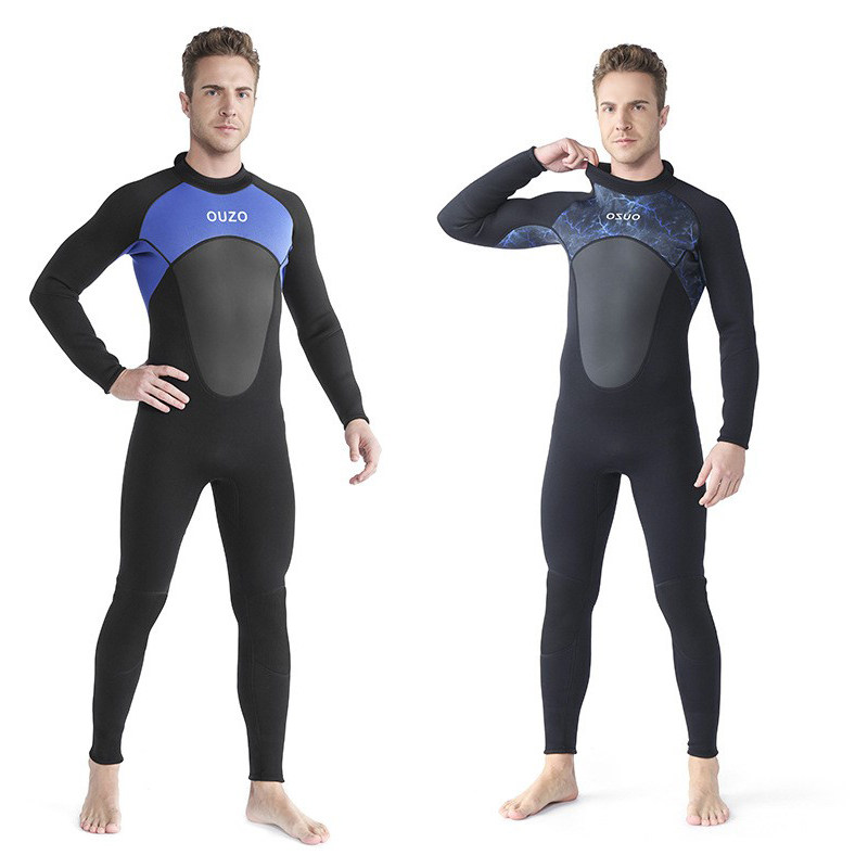 3mm潜水服大码保暖泳衣浮潜衣冲浪衣男士长袖裤连体潜水衣水母衣
