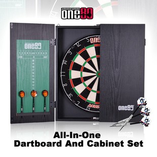 ONE80豪华剑麻飞镖盘木箱组合套装 公司活动酒吧娱乐家庭装饰飞镖