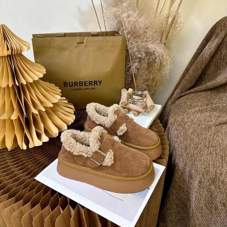 厚底雪地靴女款2025新款冬季女鞋加绒加厚毛毛保暖豆豆勃肯鞋棉鞋