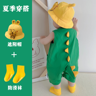 婴儿纯棉恐龙宝宝超萌薄款外出
