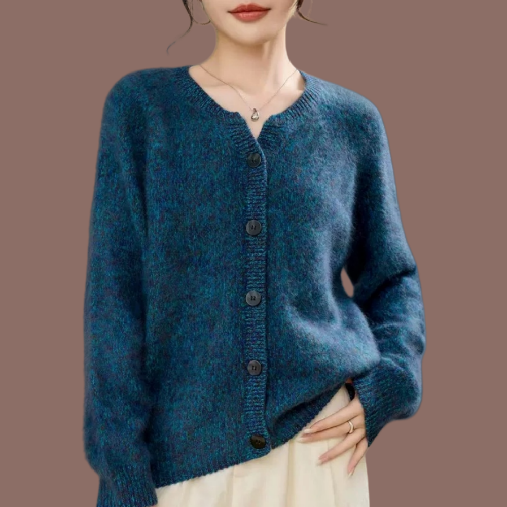 针织开衫毛衣新款花纱慵懒风时尚拉绒拉毛大码短款女士羊毛衫外套