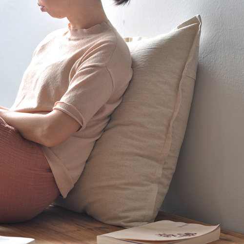 本原亚麻不含芯汽车家用抱枕套