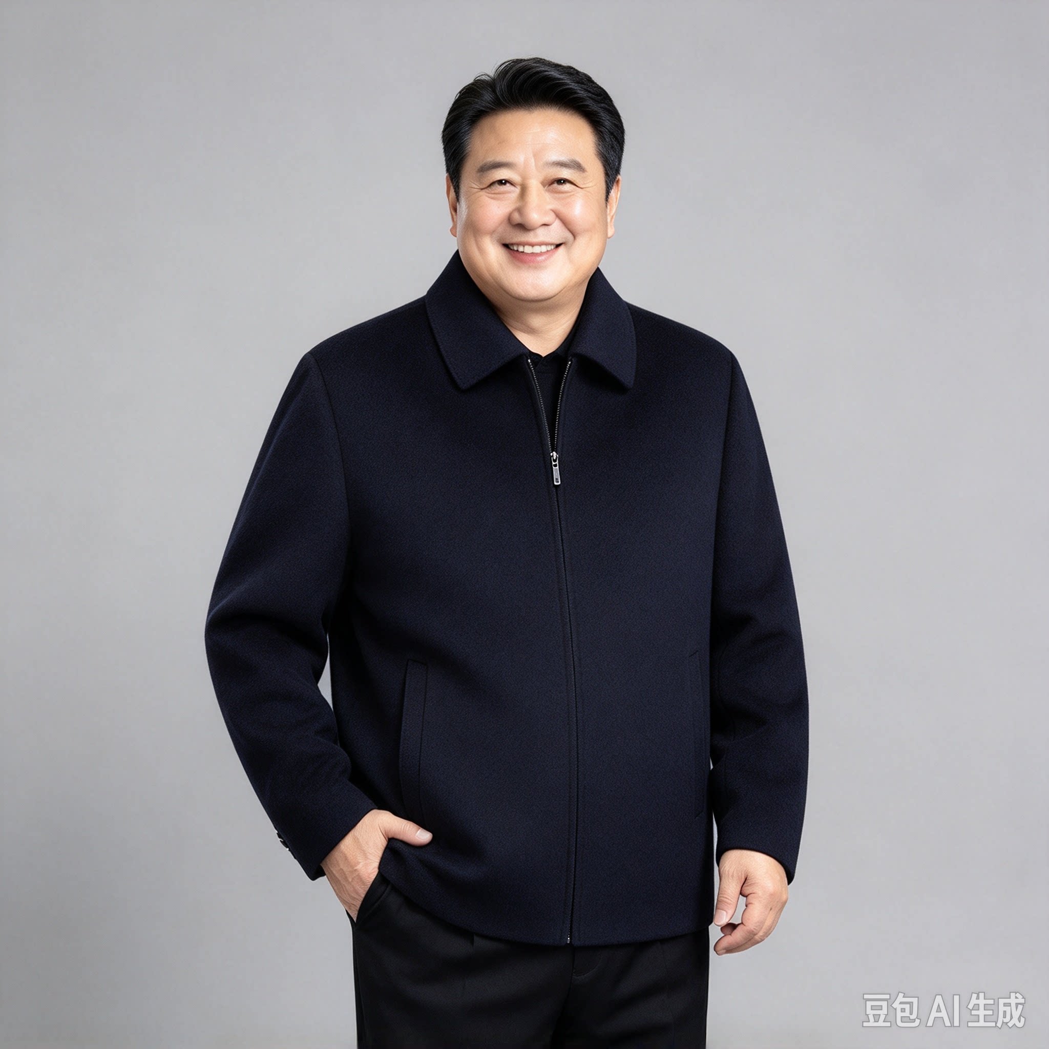中老年胖子春秋爸爸男装加肥加大码男士外套翻领宽松加厚毛呢夹克