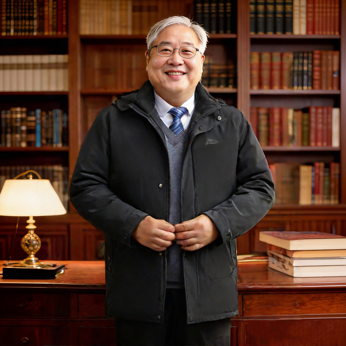 中老年爸爸冬季外套男装宽松加肥加大码胖子可脱卸帽羽绒服 鹅绒