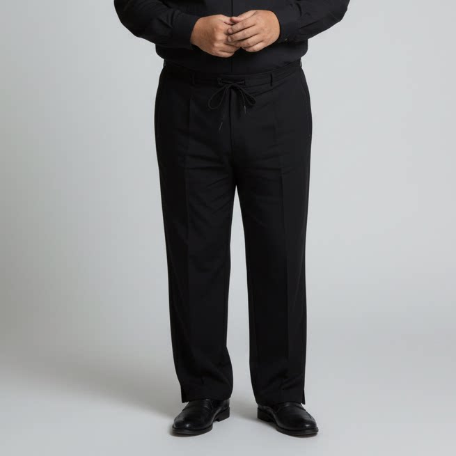 中老年人爸爸春夏季加肥加大码男士松紧长裤子弹力宽松薄透气速干