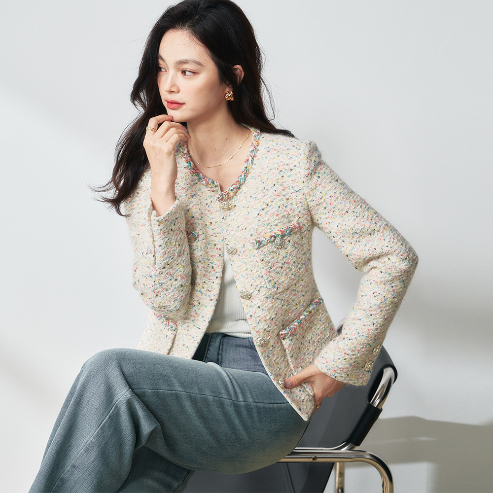 舞色线秋新双C原厂手工小香外套