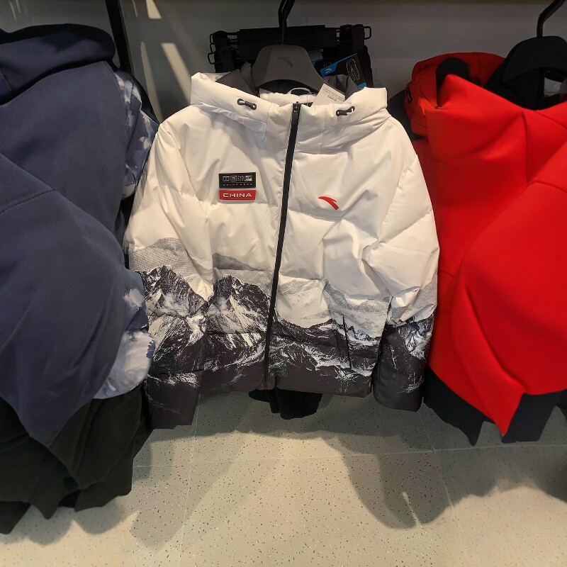 安踏2024冬男速暖连帽羽绒服外套图片