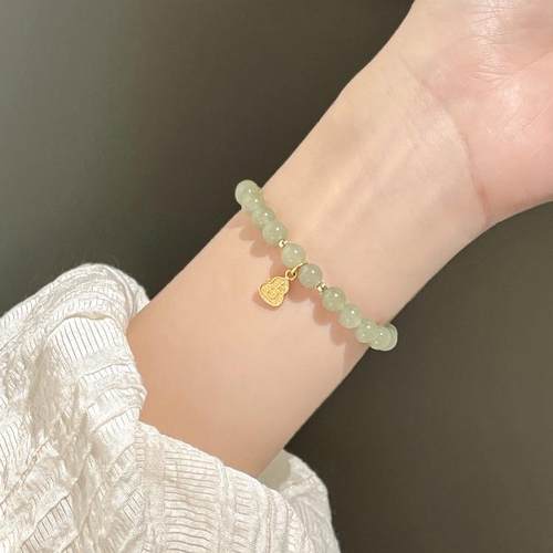 碧玲珑和田玉手串青白玉手链葫芦