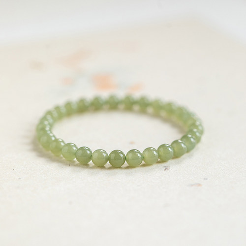 天然冰底4mm和田玉手串玉石手链