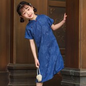 新中式 亲子款 改良小旗袍 气质温婉连衣裙夏季 叙罗儿童旗袍母女装