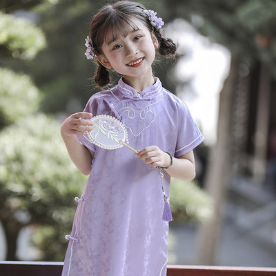 叙罗儿童旗袍中国风夏季女童汉服