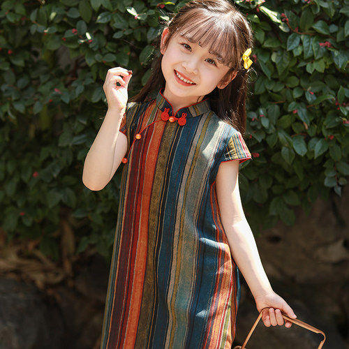 叙罗女童旗袍亲中式夏款儿童汉服
