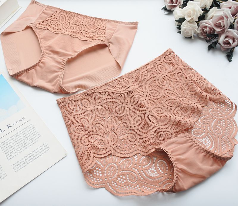 无痕女蕾丝两款中低腰三角内裤
