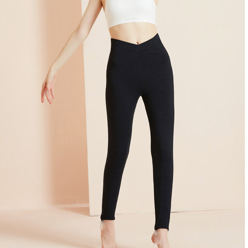 侨尼亚桑蚕丝保暖裤女内穿紧身打底冬季新款加厚高腰显瘦修身棉裤