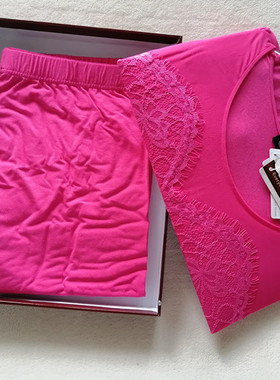 俏情人特卖 秋冬新品女士莫代尔蕾丝圆领内衣套装 秋衣秋裤86023