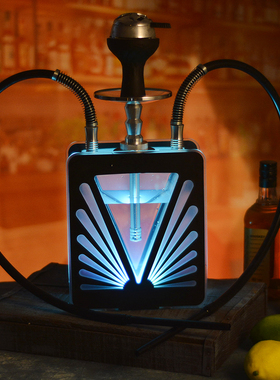 烟斗阿拉伯酒吧水烟壶双人烟壶全套KTV大烟雾双管烟具套装hookah