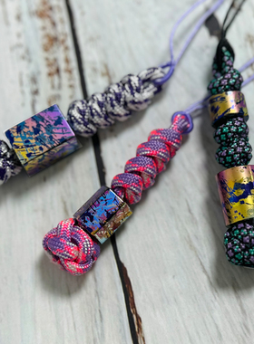 TiFire彩钛馆【经典泼墨】钛合金坠子EDC推牌玩具挂坠刀坠彩钛