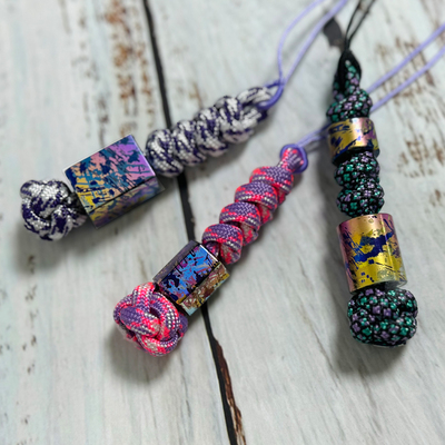 TiFire彩钛馆【经典泼墨】钛合金坠子EDC推牌玩具挂坠刀坠彩钛