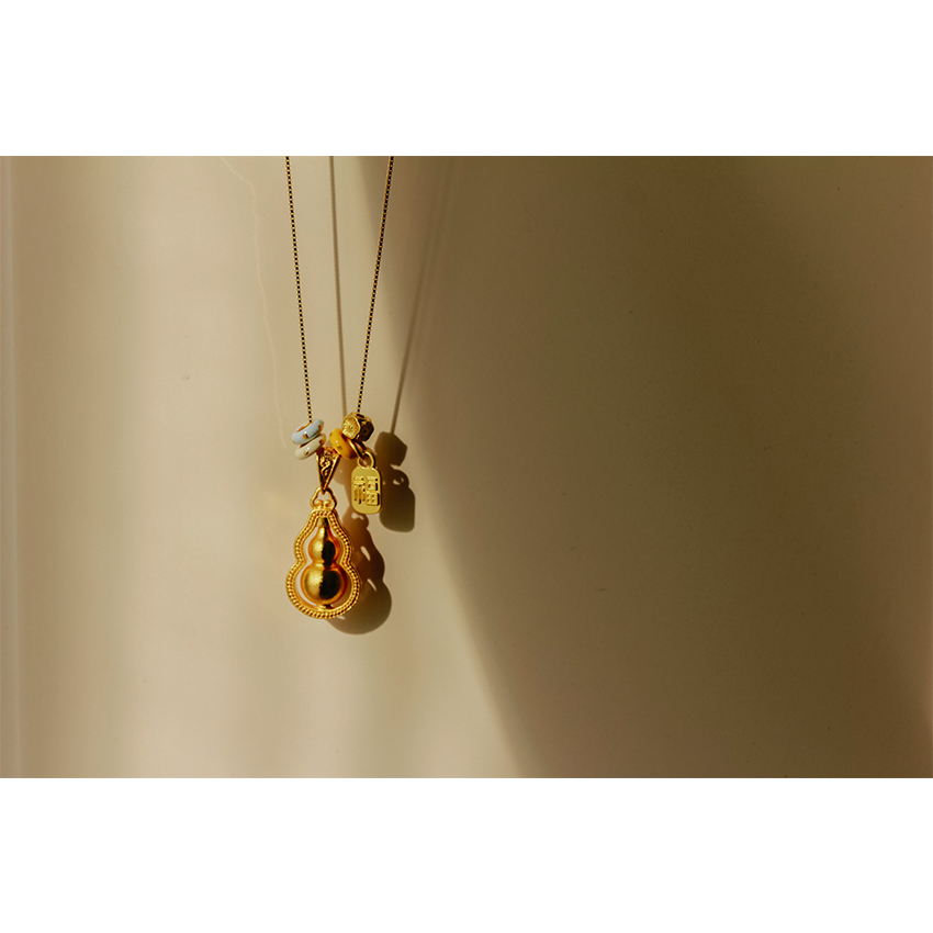 吉祥寓意葫转乾坤 时来运转 宝葫芦项链 长度可调节