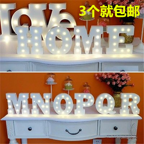 A-Z&27个 LED字母灯拼字灯装饰灯道具灯白色木质生日婚礼橱窗创意在类目 家装主材, 灯具灯饰, 小夜灯中 - 来自Buy2taobao.com提供专业的淘宝代购服务