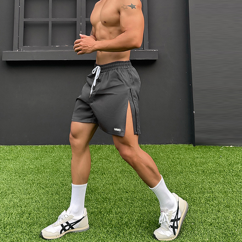 辉先生夏季男侧边可拉链开叉短裤