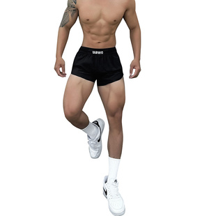 弹力宽松休闲运动健身印花阿罗短裤 速干薄款 男三分短裤 辉先生夏季