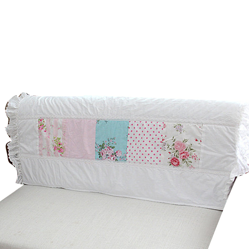 韩式拼布艺术 夹棉 碎花拼布 带绣花蕾丝 床头罩 床头套 沙发巾i.