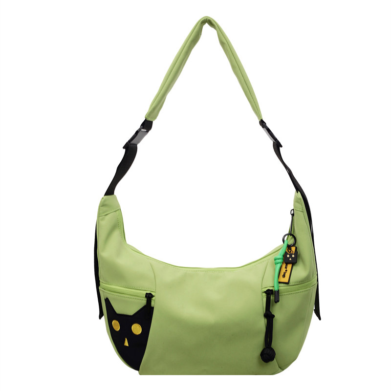 Autumn/Winter Large Capacity Commuter Tote Bag For Women 2025 New Cute Cat Wide Strap Shoulder Crossbody Dumpling Bag - Thumbnail 3