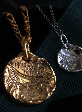 CCAx造物星球原创52赫兹鲸鱼项链女吊坠男士流浪币圣诞节纯银项链