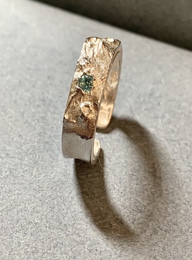 月球漫步月球表面玉兔 陨石坑情侣对戒指指环18k金男女高级感