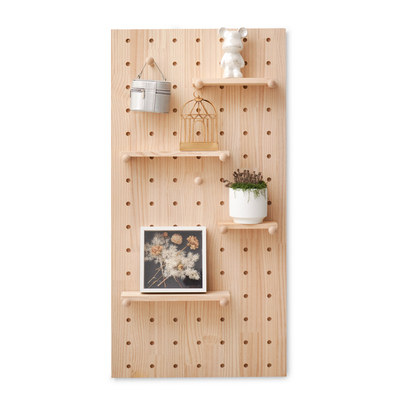 实木洞洞板可定制展示架收纳墙