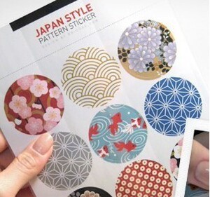 精美日式传统印花万用贴纸 diy相册装饰贴画 封口贴 9枚一张
