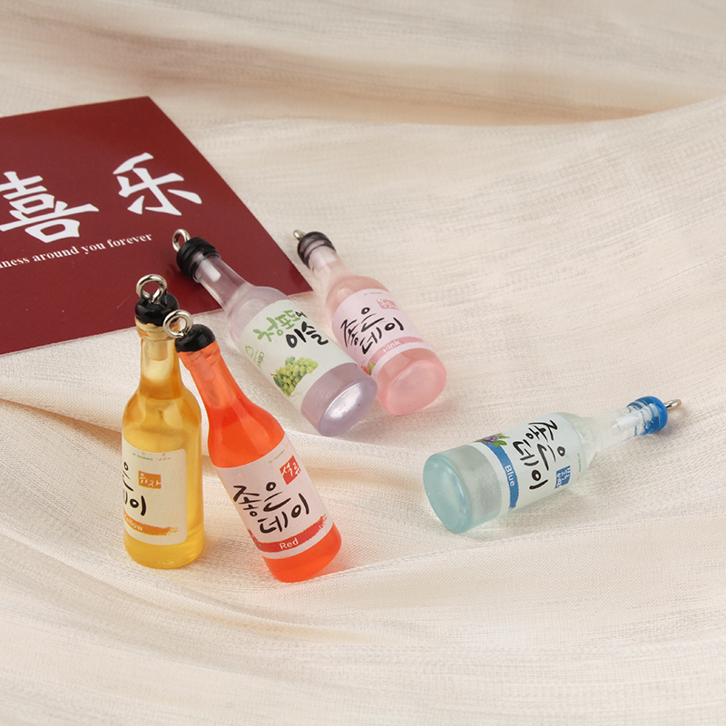 仿真迷你树脂立体瓶子酒瓶饮料微缩diy配件手工材料吊坠耳饰挂件