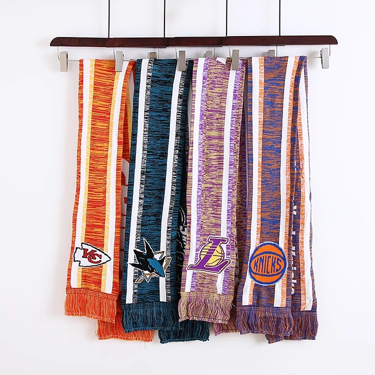 加厚新款秋冬季围巾 字母流苏韩版条纹围脖 女士长毛线披肩 前厅