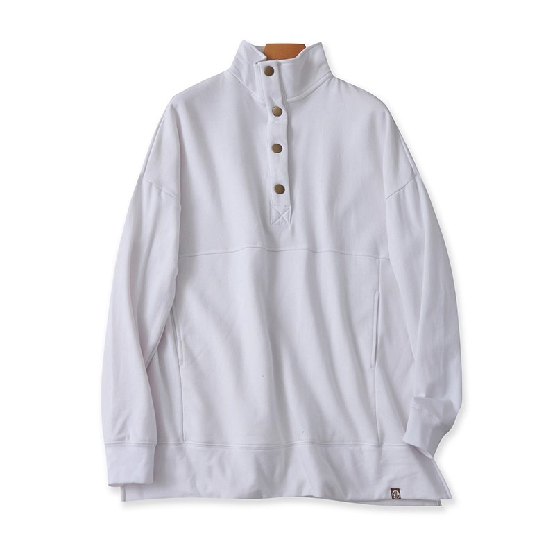 外贸半开领加绒卫衣长袖立领大版