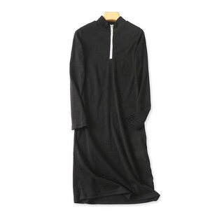 秋季 连衣裙 新款 长袖 裙18141 立领针织拉链半开衫 女中长款 弹力修身