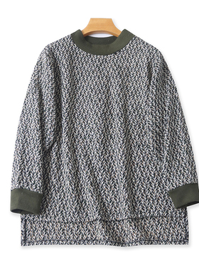 外贸立领针织卫衣春秋新款长袖显瘦打底T恤衫女套头宽松上衣21244