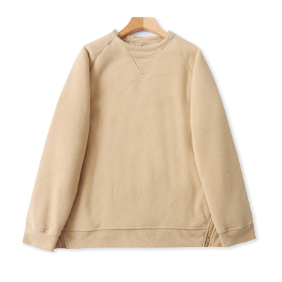 外贸圆领加绒加厚保暖卫衣拉链