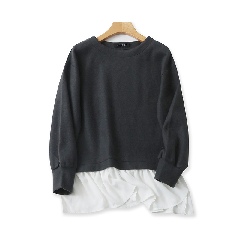 爱丽爱熙常规百搭假两件卫衣