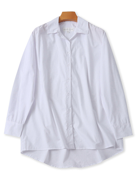 长袖翻领衬衫 春秋季新款百搭纽扣开衫女士白色衬衣宽松上衣13292