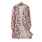 女宽松上衣中长外套10423 开叉显瘦外搭罩衫 针织花纹披肩 春秋新款