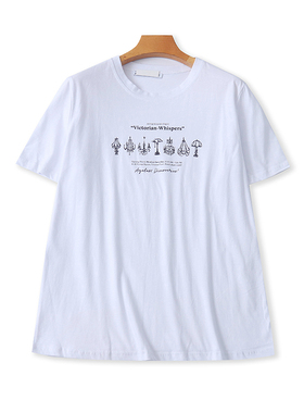 外贸棉字母圆领短袖T恤衫 夏季新款休闲男女体恤衫宽松上衣 13152