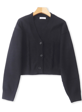 外贸麻花纹针织开衫 春秋新款长袖时尚纽扣毛衣外套宽松上衣13131