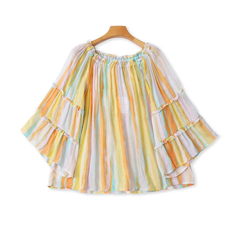 外贸一字肩设计T恤衫夏季新款