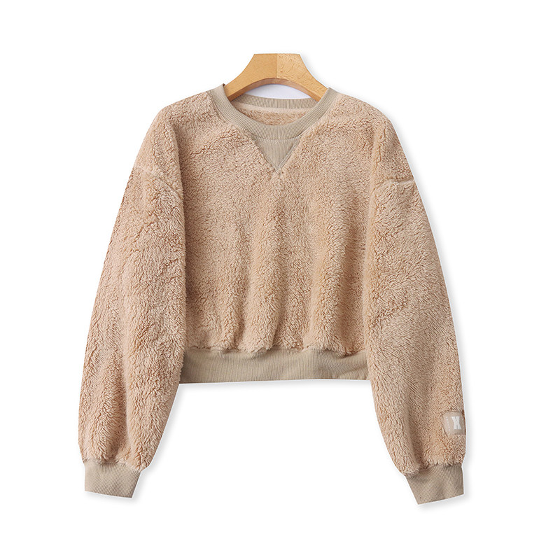 加厚圆领双面绒衫 春秋新款短款保暖时尚卫衣女外贸宽松外套02134,女装/女士精品,卫衣/绒衫,淘宝优惠券,粉丝福利购,淘宝优惠卷